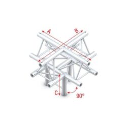 Milos Pro-30 driehoek truss kruis - omlaag, 5-way apex up