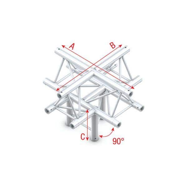 Milos Pro-30 driehoek truss kruis - omlaag, 5-way apex up