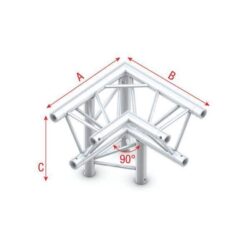 Milos Pro-30 driehoek trusshoek 90° + omlaag links, apex down