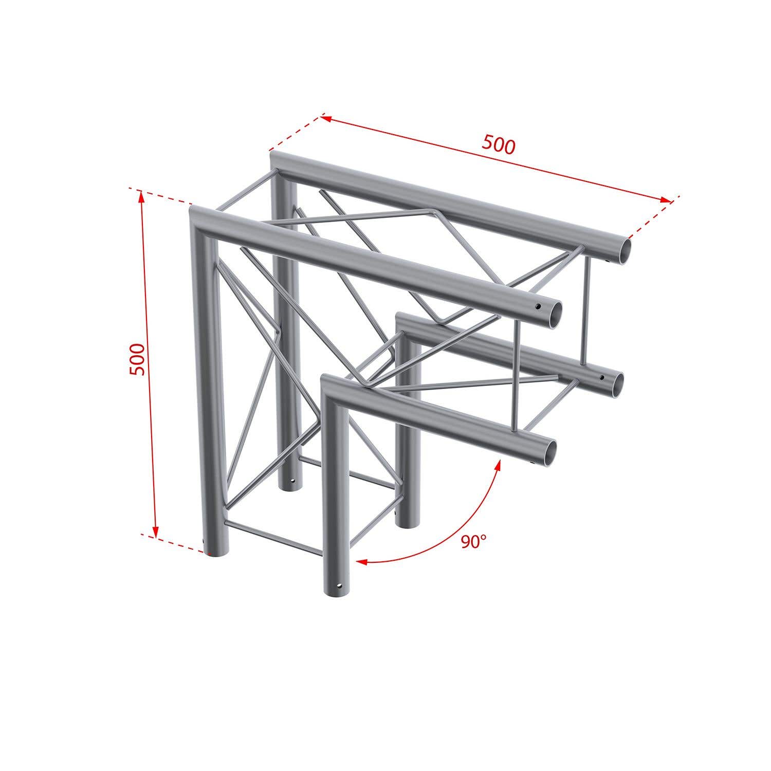 Retourdeal - BeamZ P24-C21 2-weg hoek vierkante Deco Truss 90° - Afbeelding 2